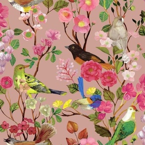 Birds and Blooms Chinoiserie (Rose)