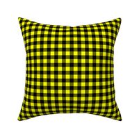 Half Inch Yellow and Black Gingham Check