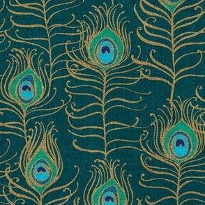 Peacock Feather Nouveau {Emerald}