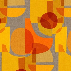 Mid Century Kaleidoscope {Orange Grey}