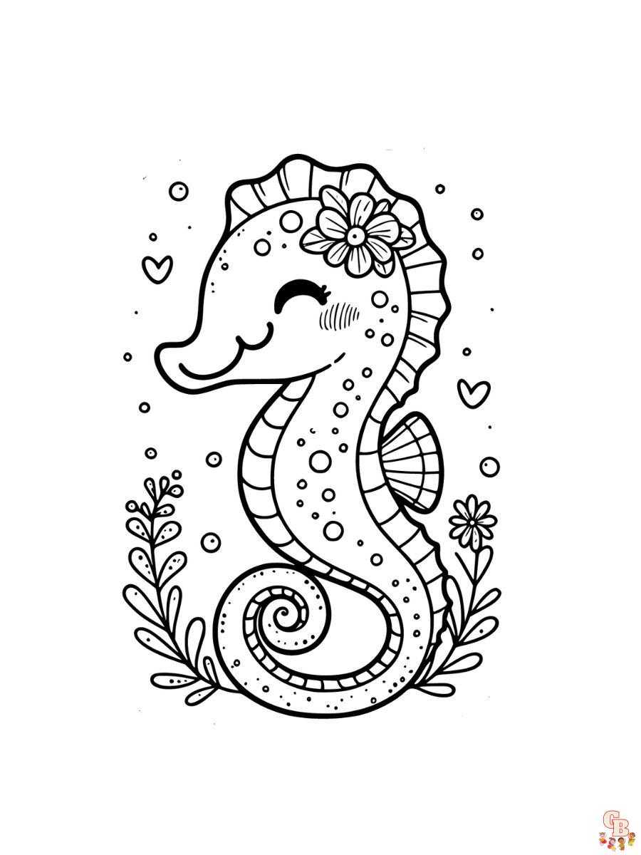 Lovely Seahorse Coloring Page