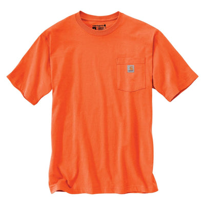 Brite Orange Carhartt K87 Enhanced Visibility Loose Fit Heavyweight Hi-Vis Pocket T-Shirt