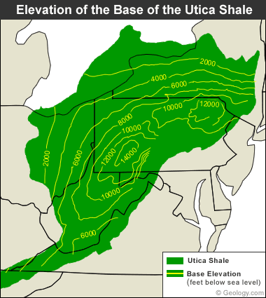 Utica Shale depth map