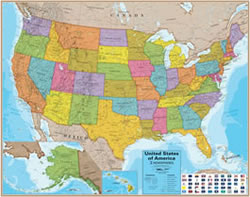 USA wall map