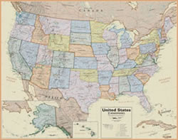 USA wall map