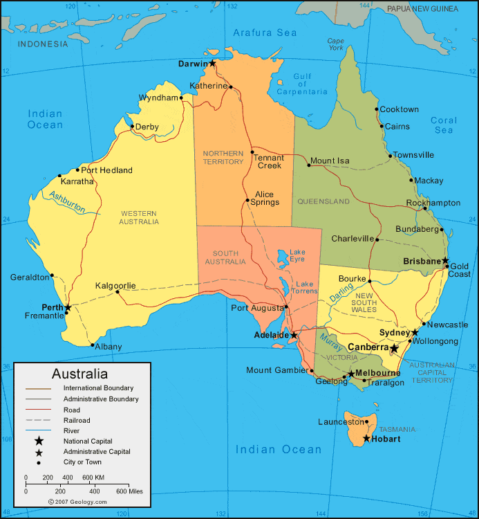 Map Of Australia With Scale - Luce Silvie