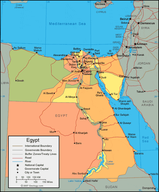 Egypt political map