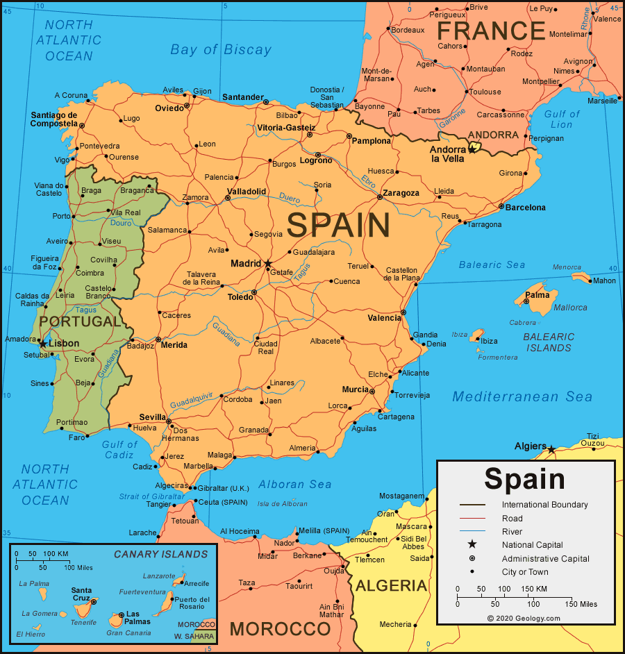 Spain political map