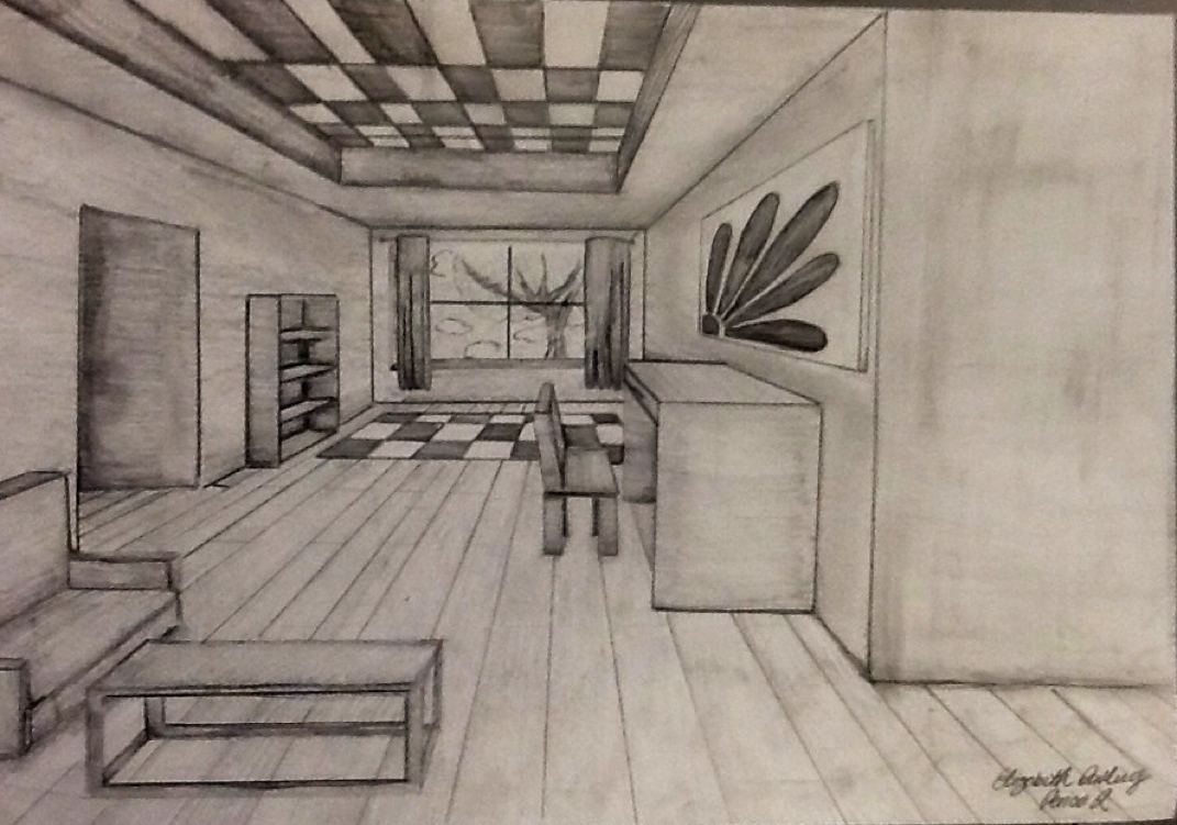 One Point Perspective Room Drawing ~ The Helpful Art Teacher: Draw A ...