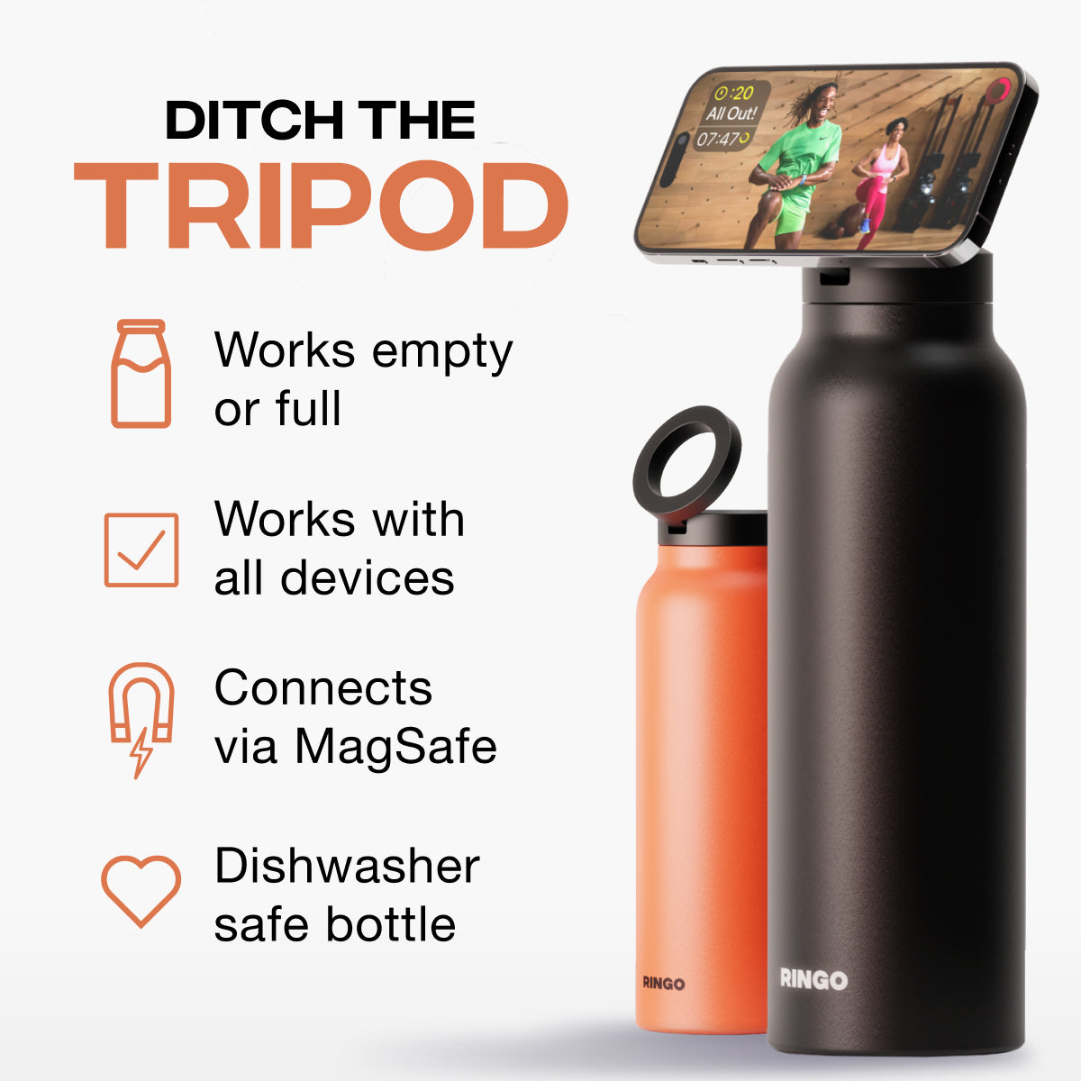 Ringo Water Bottle + Free Magnetic Booster Ring