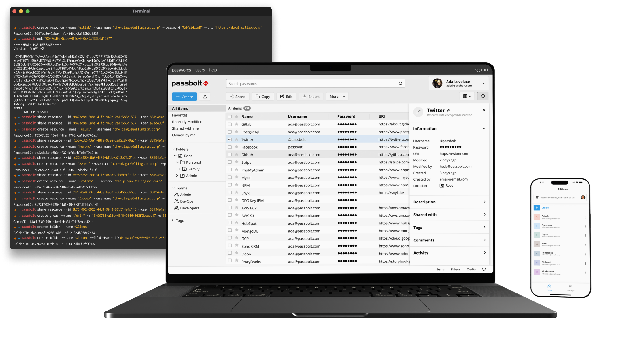 Passbolt on desktop, mobile, and cli