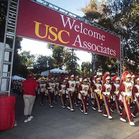 marching band at a USC Associates event