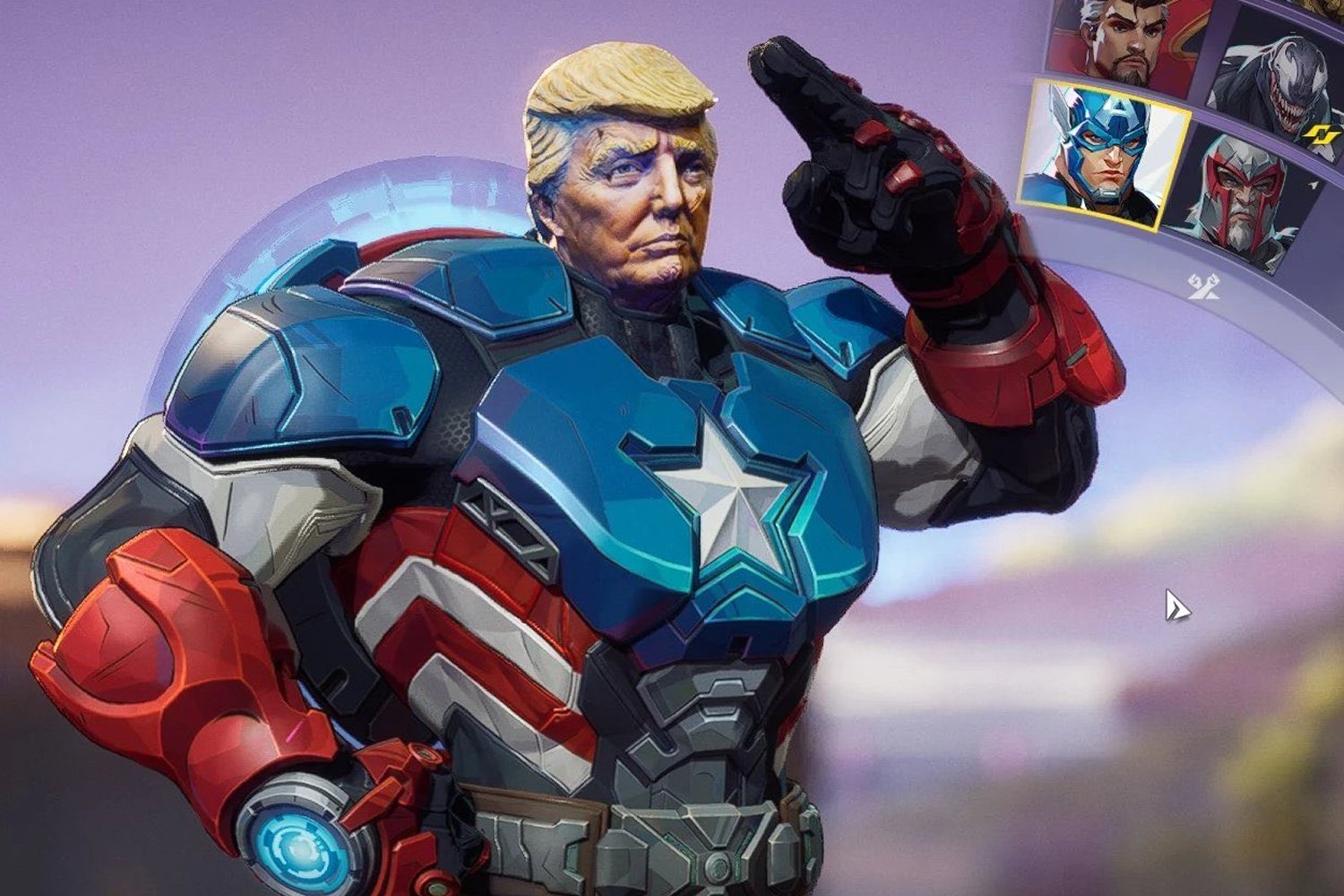 Marvel Rivals Captain America Trump Mod