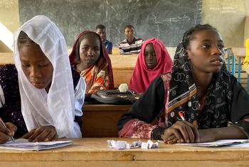 Young women study at  a centre in Bol in Chad.
