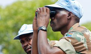 South African peacekeepers take part in a military exercise in Burundi’s Bujumbura province.