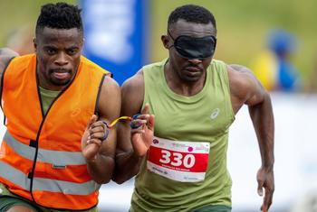 Guillaume Junior Atangana, a Cameroonian vision-impaired sprinter, and his guide Donard Ndim Nyamjua, are competing at the 2024 Paralympic Games in Paris.