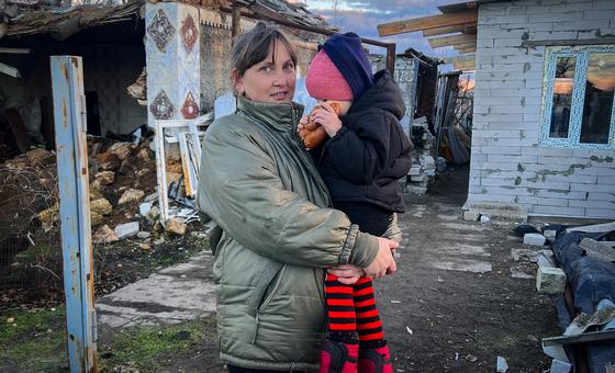 A single mother of three children is rebuilding her home with help from the UN refugee agency, UNHCR.