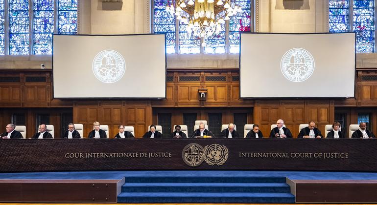 Les juges de la Cour internationale de Justice, à La Haye.