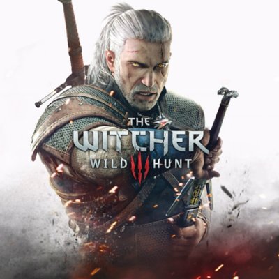 صورة فنية أساسية للعبة The Witcher 3: Wild Hunt تظهر فيها شخصية ترتدي درعًا تحمل سيفًا.