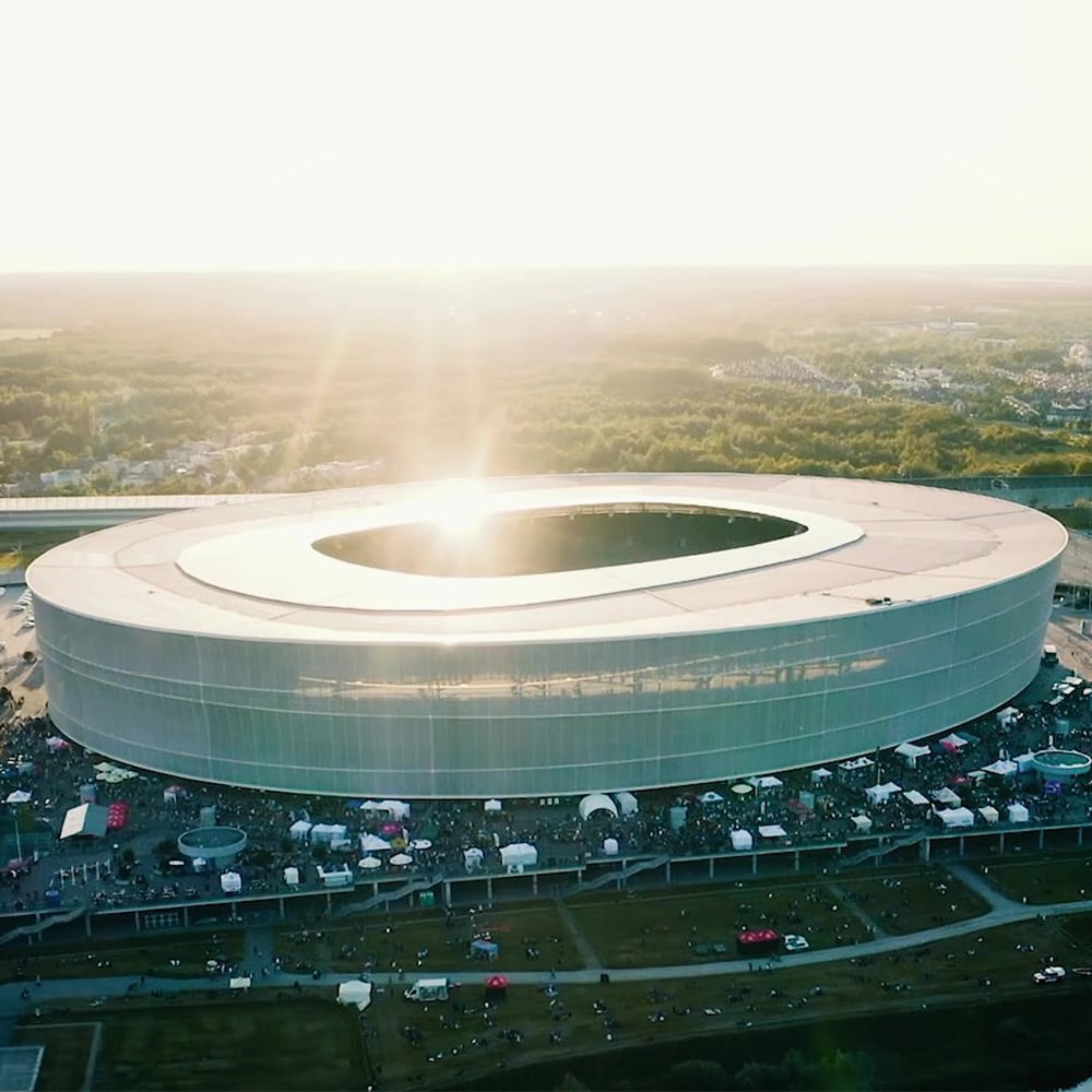 aerial shot of Tarczyński Arena Wrocław