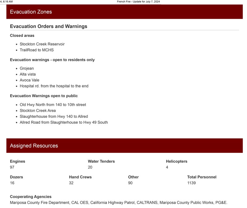 French Fire Update for July 7 2024 am 2