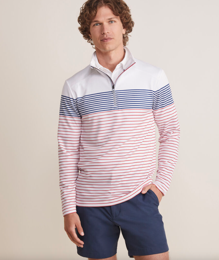 Vineyard Vines Striped Sankaty Quarter-Zip