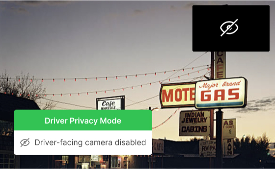 driver privacy mode for driver facing camera