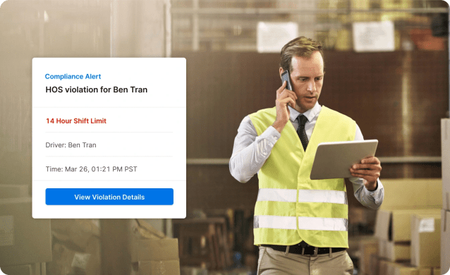 fleet compliance alerts for HOS violations