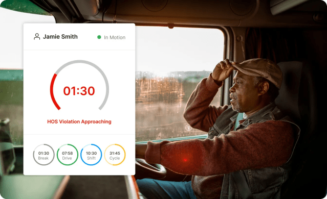 HOS countdown clock in motive driver app