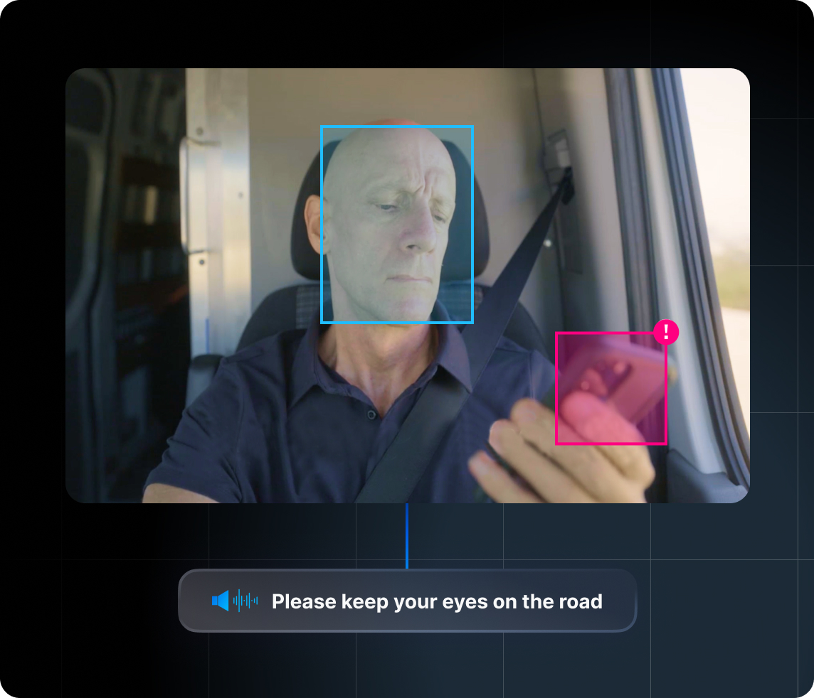 Fleet safety AI dashcam for distracted driving