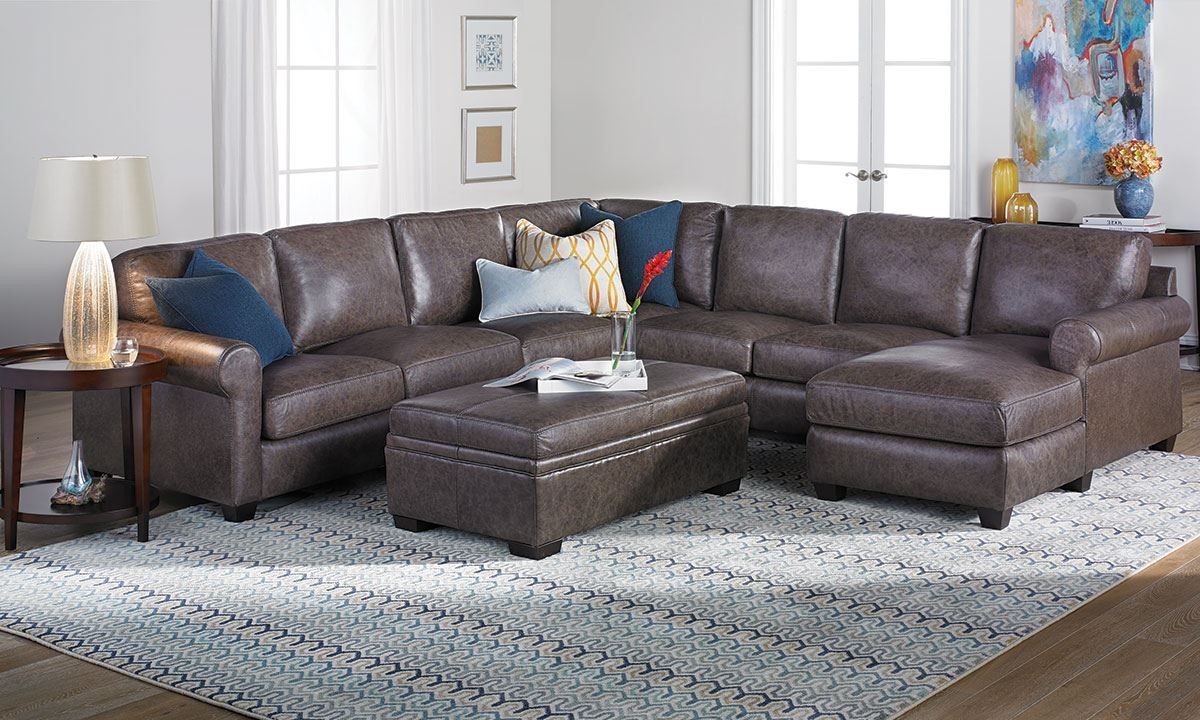 Bradley Top Grain Leather Feather Sectional Sofa The Dump With Regard To Bradley Sectional Sofa (View 6 of 15)