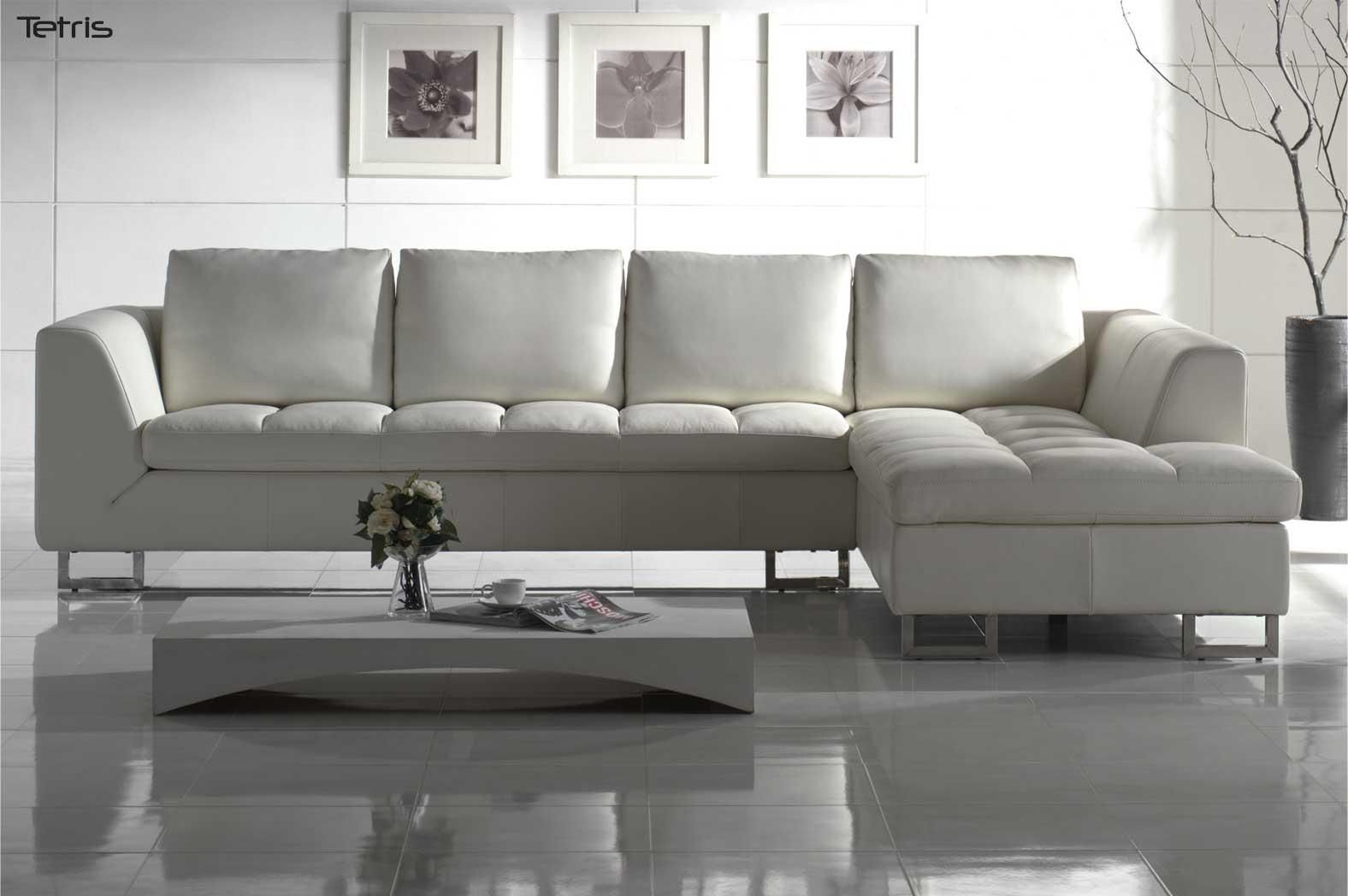 Modern Sectional Leather Sofa In Bradley Sectional Sofa (View 9 of 15)