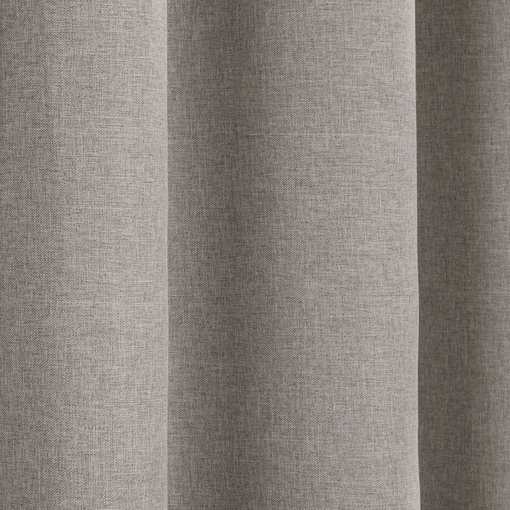 Textured Woven Plain Thermal Blackout Linen Look Eyelet Grommet Inside Textured Linen Curtains (View 7 of 15)