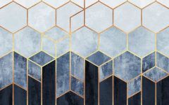 Teal Hexagons Wall Art