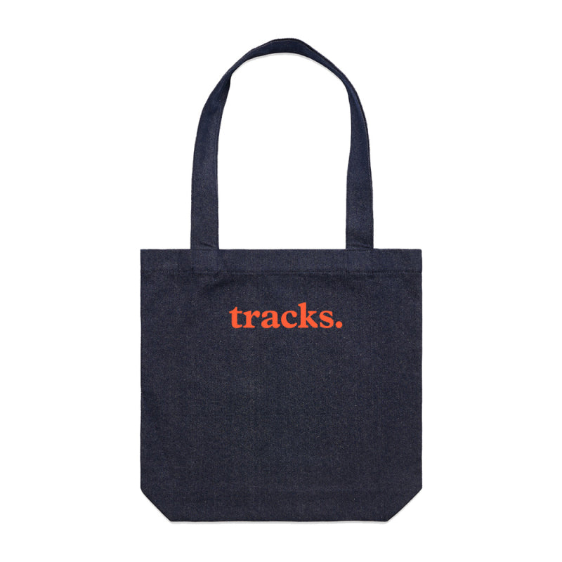 Tracks Logo Denim Tote