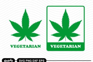 vegetarian marijuana svg cut file