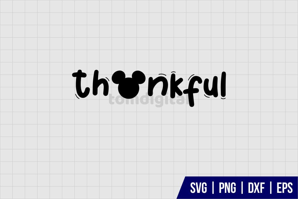 Thankful Mickey Mouse Head SVG - Gravectory