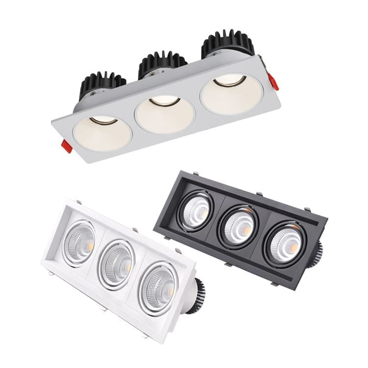 recessed triple downlights