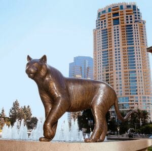 bronze statue of tiger