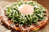 Pork and green onion okonomiyaki