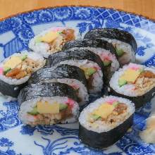 Seafood futomaki sushi rolls