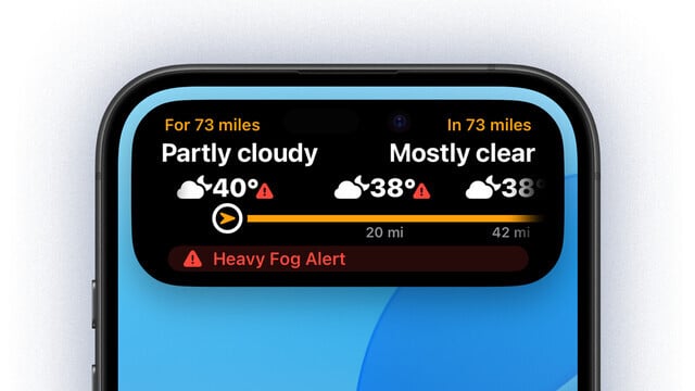 Weather on the Way Update Brings Live Activity Support, Real-Time Route Weather Tracking