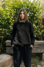 Women's Organic Heavyweight Crew Sweatshirt in Black