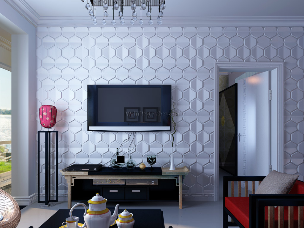 wall tiles designs living room photo - 3