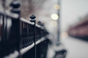 fence, Depth of field, Bokeh, Snow