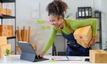 businesswoman using a tablet