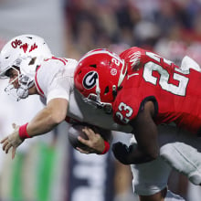 Football players on a football field