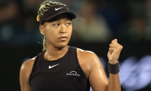 Naomi Osaka of Japan reacts