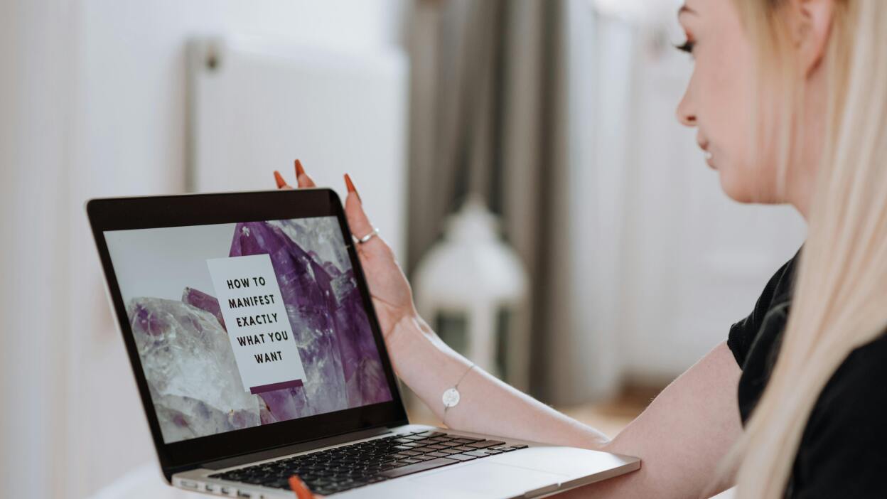 Girl looking at laptop