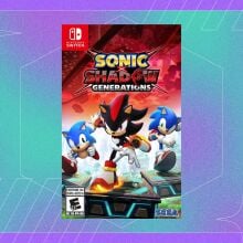 The Sonic X Shadow Generations game packaging appears on purple and teal background with the Mashable Black Friday logo in the bottom right.